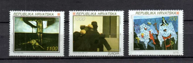 Croatia 1993 set CEPT/Europe Art stamps (Michel 240/42) MNH