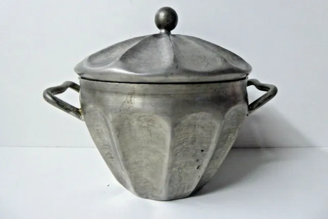 A.e Chanal Art Deco Nouveau French Pewter  Lidded Bowl