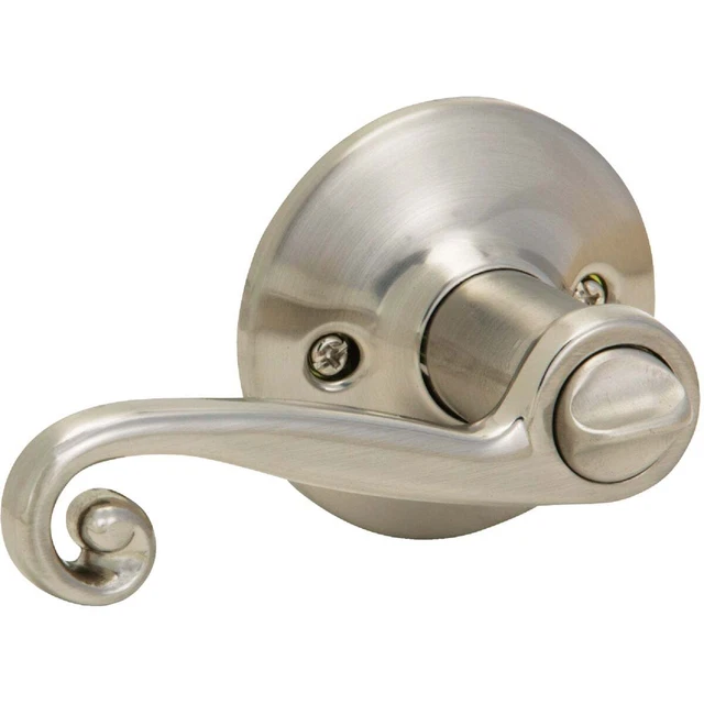 Steel Pro Brushed Nickel Scroll Privacy Door Lever L6X201B Pack of 6 Steel Pro