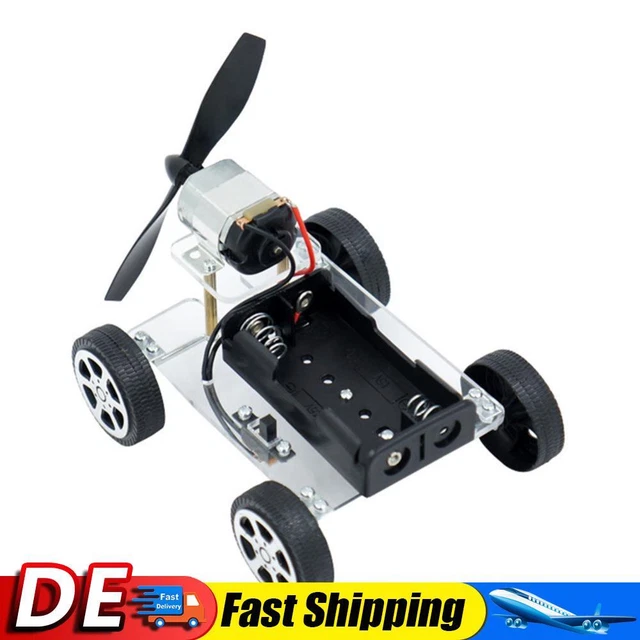Kit Auto Eolica Fai-da-te In Legno – Giocattolo Educativo Scientifico Con Motore E Ventola – Esperimento Per Bambini - 2