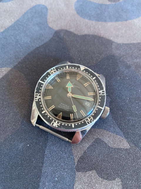 Cadran De Montre Plongée Vintage ESA 9361 Quartz – Noir – 28,5 Mm – Neuf De Stock