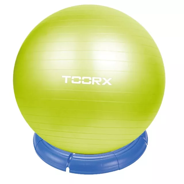 Toorx Gymball 65cm Palla Ginnica Antiscoppio Pilates con base e pompa gonfiaggi