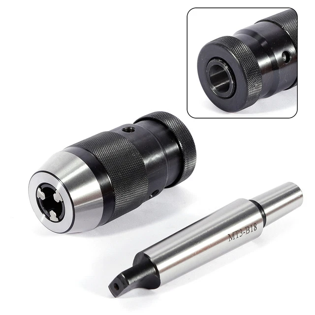 Keyless Lathe Self Tighten Drill Chuck 1-16MM 1/32"-5/8" MT3-B18 for CNC Milling