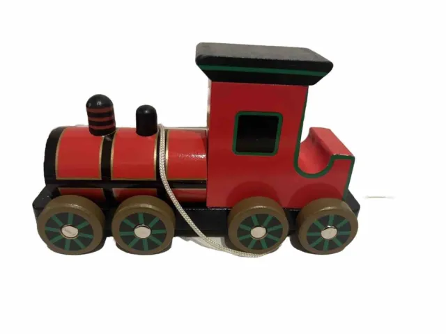 Pull Along Victorian Steam Train Wooden Orange Tree Toys 7 + Inches Long
