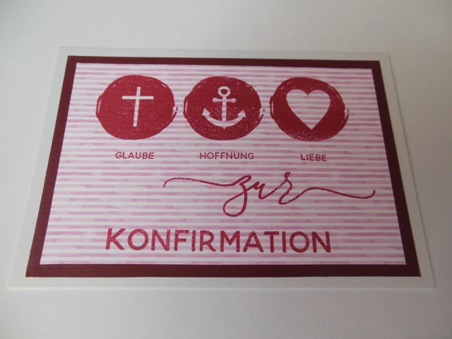 KARTE ZUR KONFIRMATION Mädchen Glaube Hoffnung Liebe Glückwunschkarte