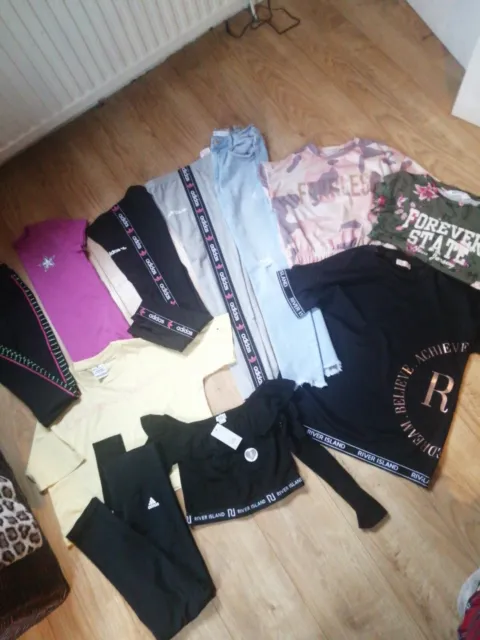 Girls Clothes bundle AGE 9 - 10 Years. Sports Leggings, River Island, Zara, Elle