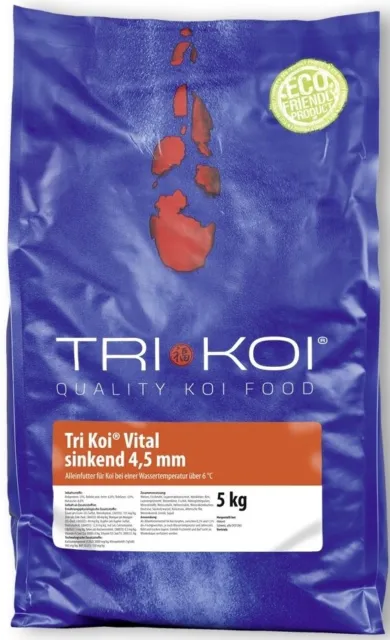 Tri Koi® Vital (sinkend) Medium (4,5mm) 5 - 50 kg, Koifutter Koi Teich