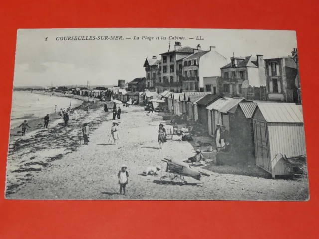 Cpa 1910 Carte Postale France Courseulles-Sur-Mer Calvados 14 Plage Cabines
