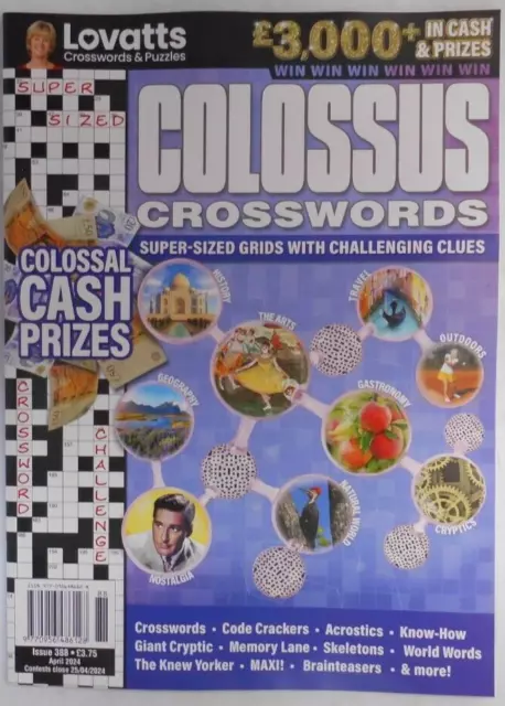 Lovatts Colossus Crosswords magazines #388 April 2024. CrossWords Puzzles