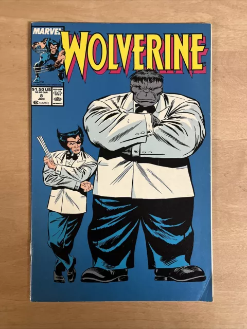 WOLVERINE #8 Newsstand 1989 Grey Hulk Mr. Fixit Issue John Buscema Cover Marvel