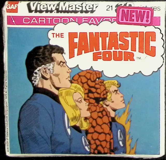 The FANTASTIC FOUR 1979 MARVEL Comics 3d View-Master 3 Reel Packet NEW SEALED