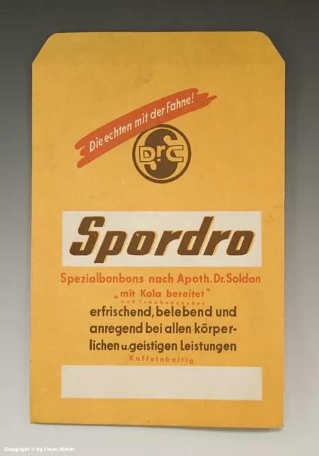 Tüte - Spordro Nach Apoth. Dr.Soldan mit Kola bereitet - ...wohl um 1950