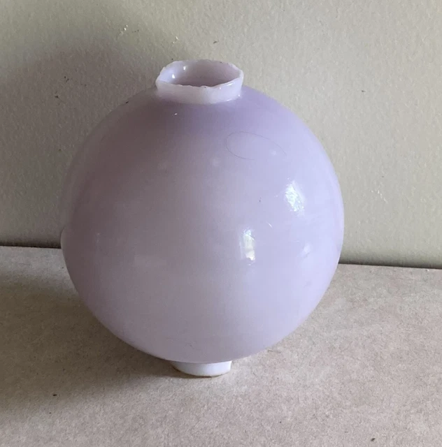 Antique Lightning Rod Ball Milk Glass Light Purple Orchid Lavendar Weathervane