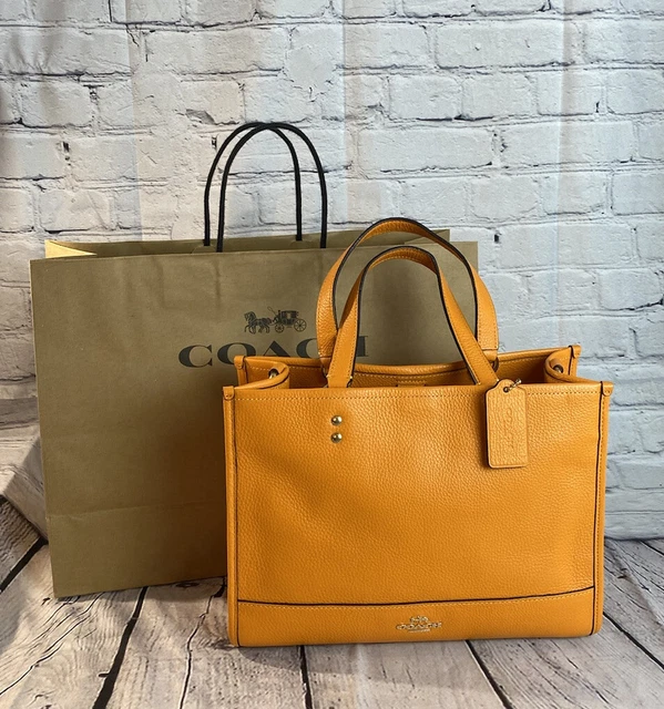 COACH DEMPSEY LEATHER Carryall Satchel Sunbeam Orange NWT  display picture 1