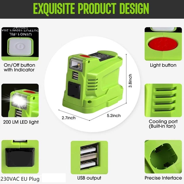 Ioni di Litio Caricabatterie Europeo Presa Inverter Potenza Fornire Accessori