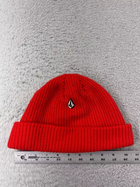 Volcom Beanie Toque Adult One Size Red Knit Embroidered Acrylic Snow Ski