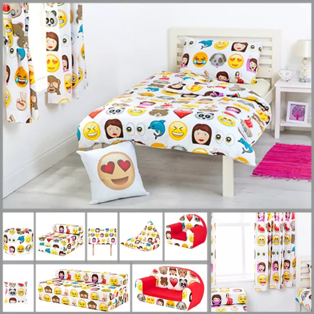 Children's Emoji Design Bedding Bedroom Collection Emoticons Kids Smiley Faces