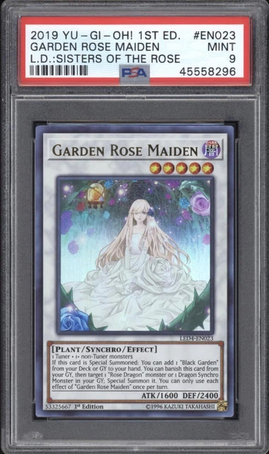 1st Ed Garden Rose Maiden Ultra Rare Yu-Gi-Oh! Card LED4-EN023 PSA 9 MINT