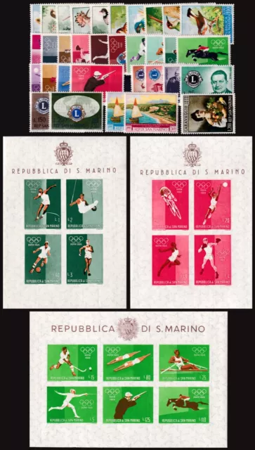 San Marino 1960 Annata Completa (33 Francobolli + 3 Foglietti) Integra** Offerta