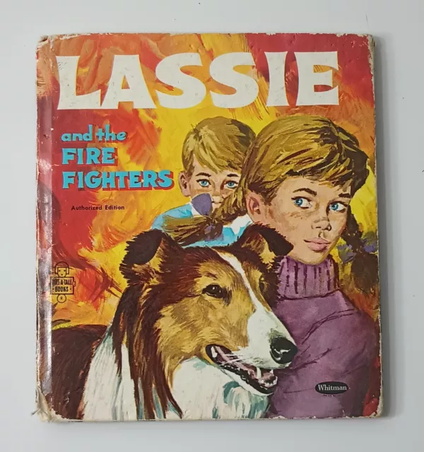 Vintage Lassie and The Fire Fighters  Childrens Book Whitman Tell-a-Tale 1968