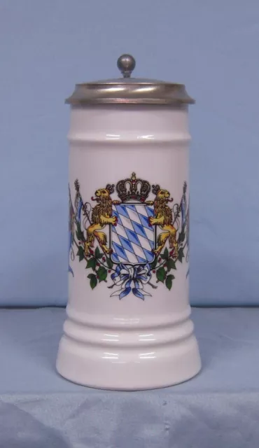 Rastal Bavarian Coat of Arms German Porcelain Zinc Lid Beer Stein