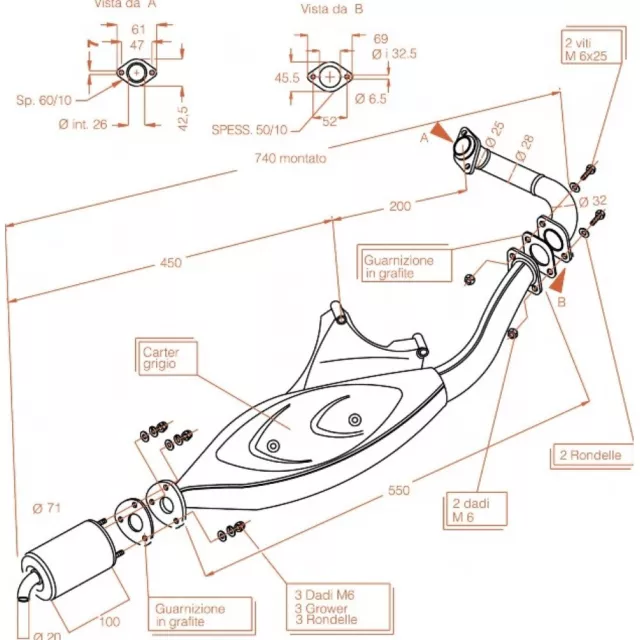 Auspuffanlage LeoVince Komplettanlage SITO PLUS, Stahl für Gilera Runner 50 2