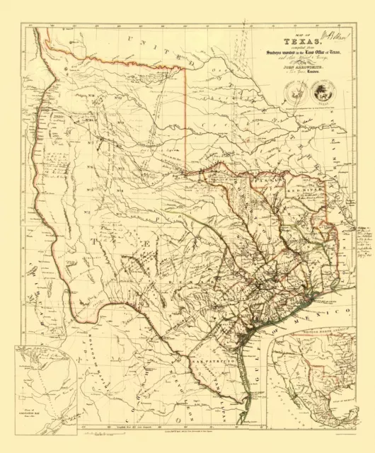 Republic of Texas - Arrowsmith 1841 - 23.00 x 27.78