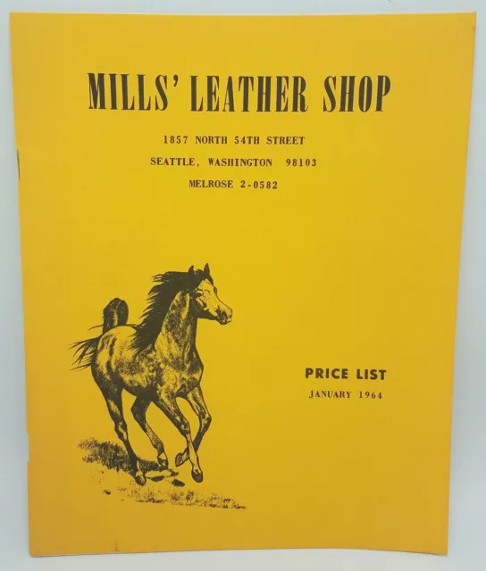 1964 Mill's Leather Shop Price List and Catalog - Saddles Bits & Grooming Supply