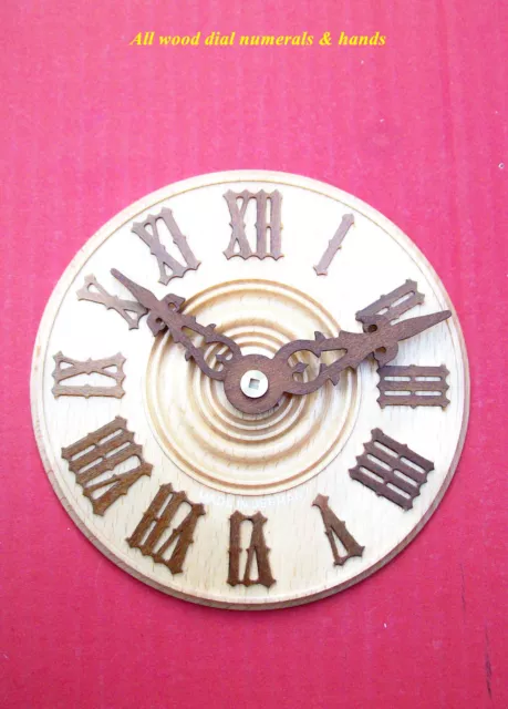 Black Forest made all wood Cuckoo clock dials with wood hands. ( Natural )...
