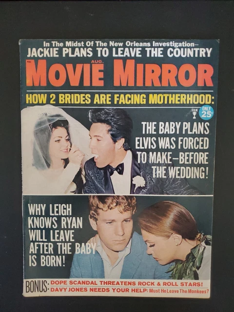 MOVIE MIRROR MAGAZINE August 1967 Elvis Presley Leigh Taylor Young
