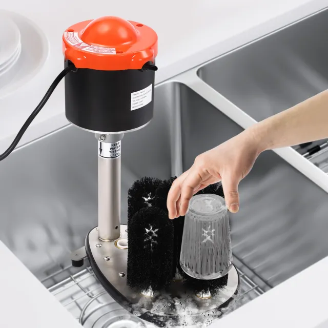 Commercial Electric Cup Washer Wine Glass Cleaning Machine 5 Brushe Waterproof