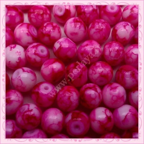 Lot De 100 Perles En Verre Rouge Cœur Irisé - Pour Création De Bijoux - Neuf