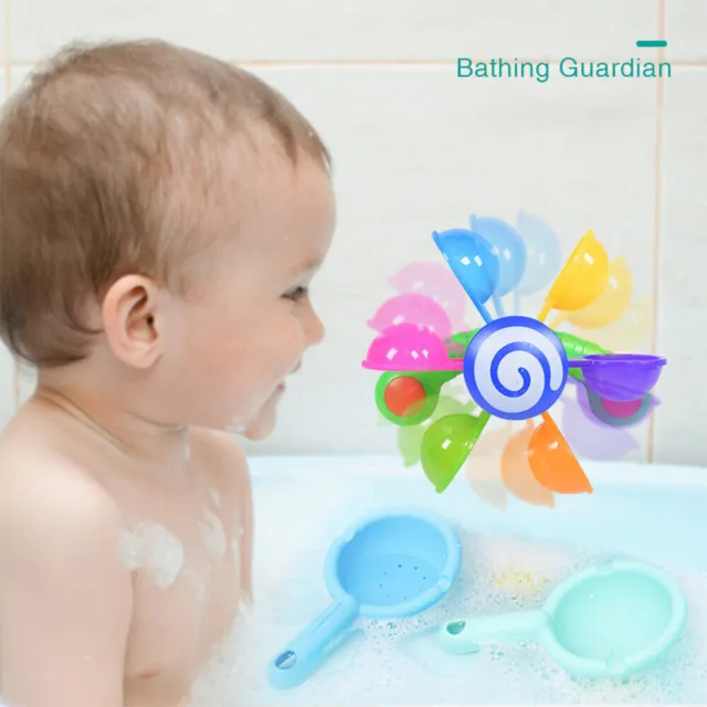 Rainbow Pinwheel Bath Toy Infant Baby Kid Colorful Water Wheel Bathtub Toy Gifts