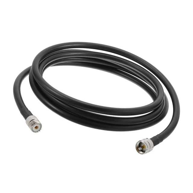 Coaxial Cables 400 Type UHF Male to UHF Female 9.8FT Black 1Pcs