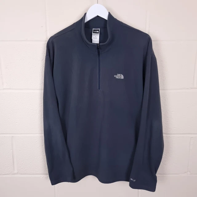 THE NORTH FACE TKA 100 Giacca Pile Uomo L Large Grigio 1/4 Cerniera Mezza Cerniera Strato Medio