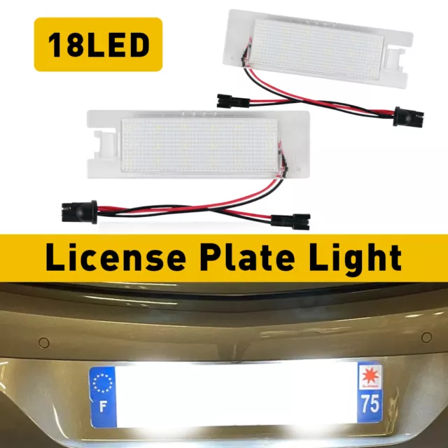 For Vauxhall/Opel Zafira Adam Meriva A Corsa C 2x LED License Number Plate Light