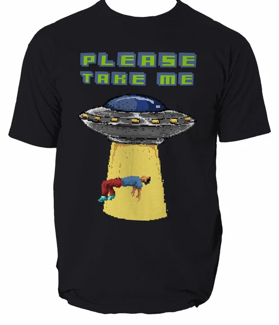 Alien abduction t shirt retro game please take me  s-3xl