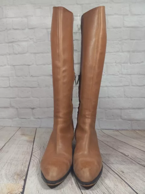 Sam Edelman Joelle leather riding boots mid brown ~ SZ 9.5 M knee high 3