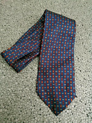 AQUASCUTUM of Londra Da Uomo Blu 100% SETA CRAVATTA MADE IN ENGLAND 