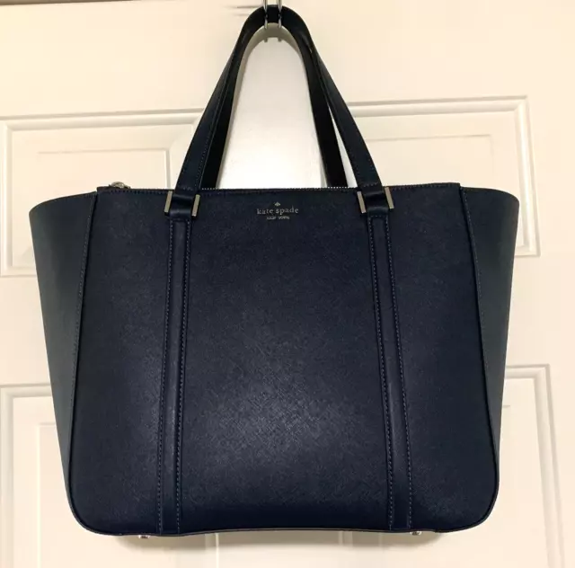 Nwt Kate Spade Newbury Lane Briar Saffiano Leather Large Tote Bag Nightcap Blue