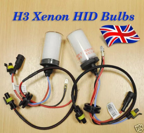 H3 4300K HID Xenon car Bulb car replacement 2 Bulbs 35w Lamps Metal based U.K.