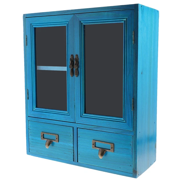 Comodino in legno, comodino, organizer, pensile, vetrina in legno vintage