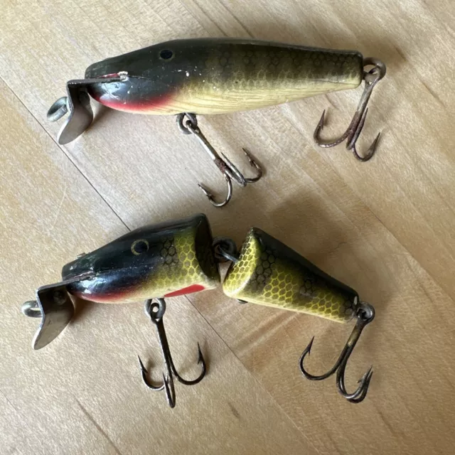 Lot 2 VINTAGE C.C. BAIT CO. Garrett IND. USA PIKIE Fishing Lures PAT. 9-7-20