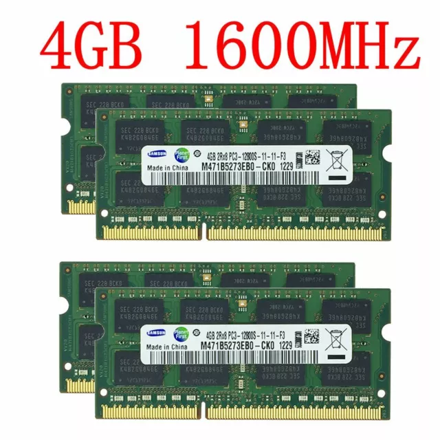 16GB 8GB 4GB Laptop Memory PC3-12800S DDR3 1600MHz CL11 RAM For Samsung LOT BT