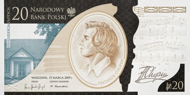 Poland 20 zloty 2010 Commemorative Chopin UNC P-181