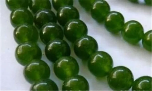 Natural 6/8/10/12mm Green Jade Gemstone Round Loose Beads 15'' Strand AAA