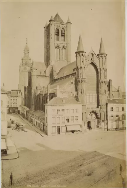 Belgique Gand Eglise Saint-Nicolas Vintage Print Tirage albuminé  13x18  C