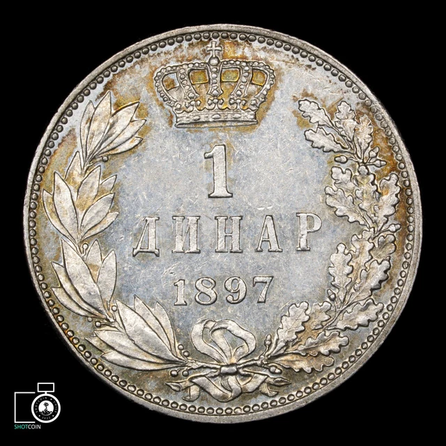Serbia, 1 Dinar 1897, nice grade! Silver coin
