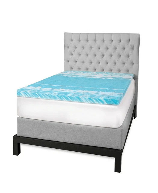 SensorGel QUEEN Mattress Topper 2" Memory Foam Gel Swirl BLUE 79" x 59 J07150