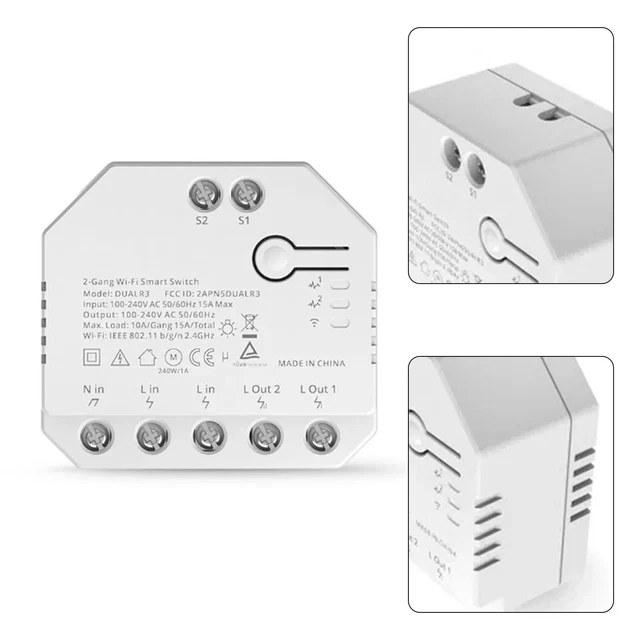 Diymore Relè WiFi 4 Canali 7-32V - Modulo Interruttore Intelligente Con APP EWeLink Per Alexa